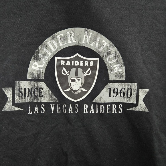 Oakland Raiders Men Sweatshirt Large Black Hoodie Logo Graphic Long Sleeve NWT - Picture 2 of 10